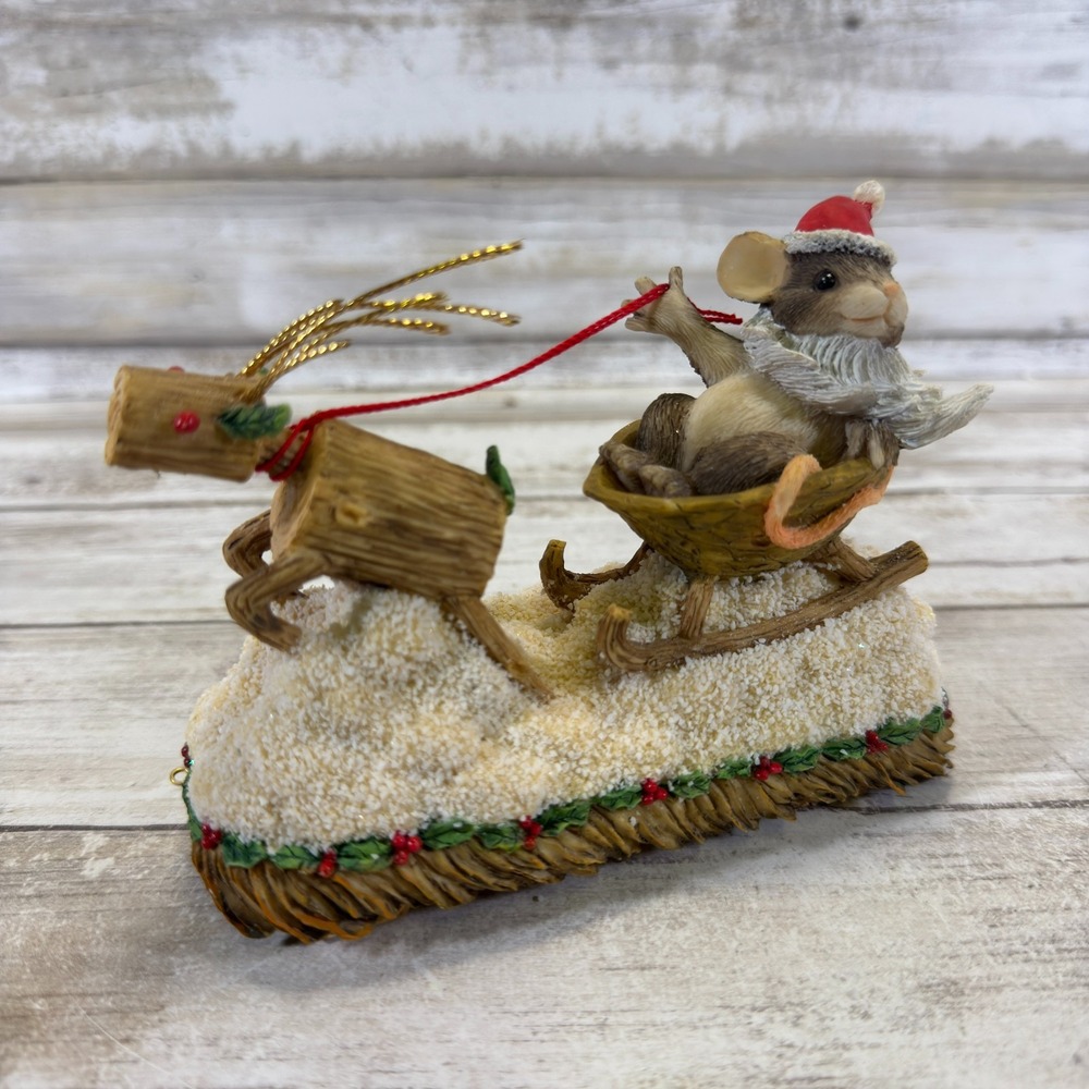 Charming Tails Silvestri MACKENZIE CLAUS ON PARADE Santa Mouse Sleigh Reindeer